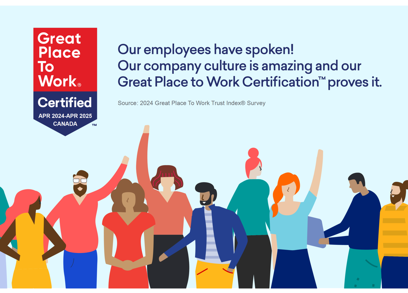 certified badge for being a great place to work also voted by our own employees as a great place to work in canada
